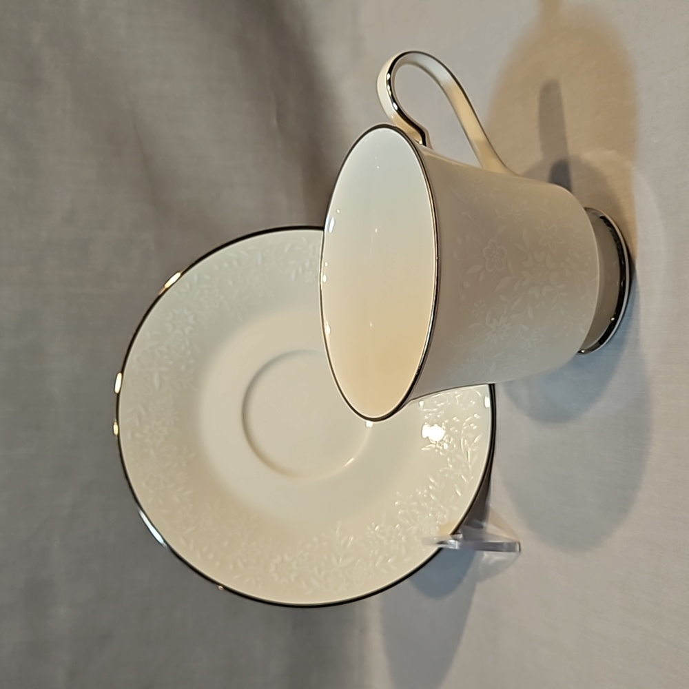 Noritake Affection 7192 Footed Cup & Saucer, Ivory China new